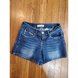 Vintage Inspired Y2K Paris Blues Mid Rise Denim Shorts Juniors Sz 7 Hottie